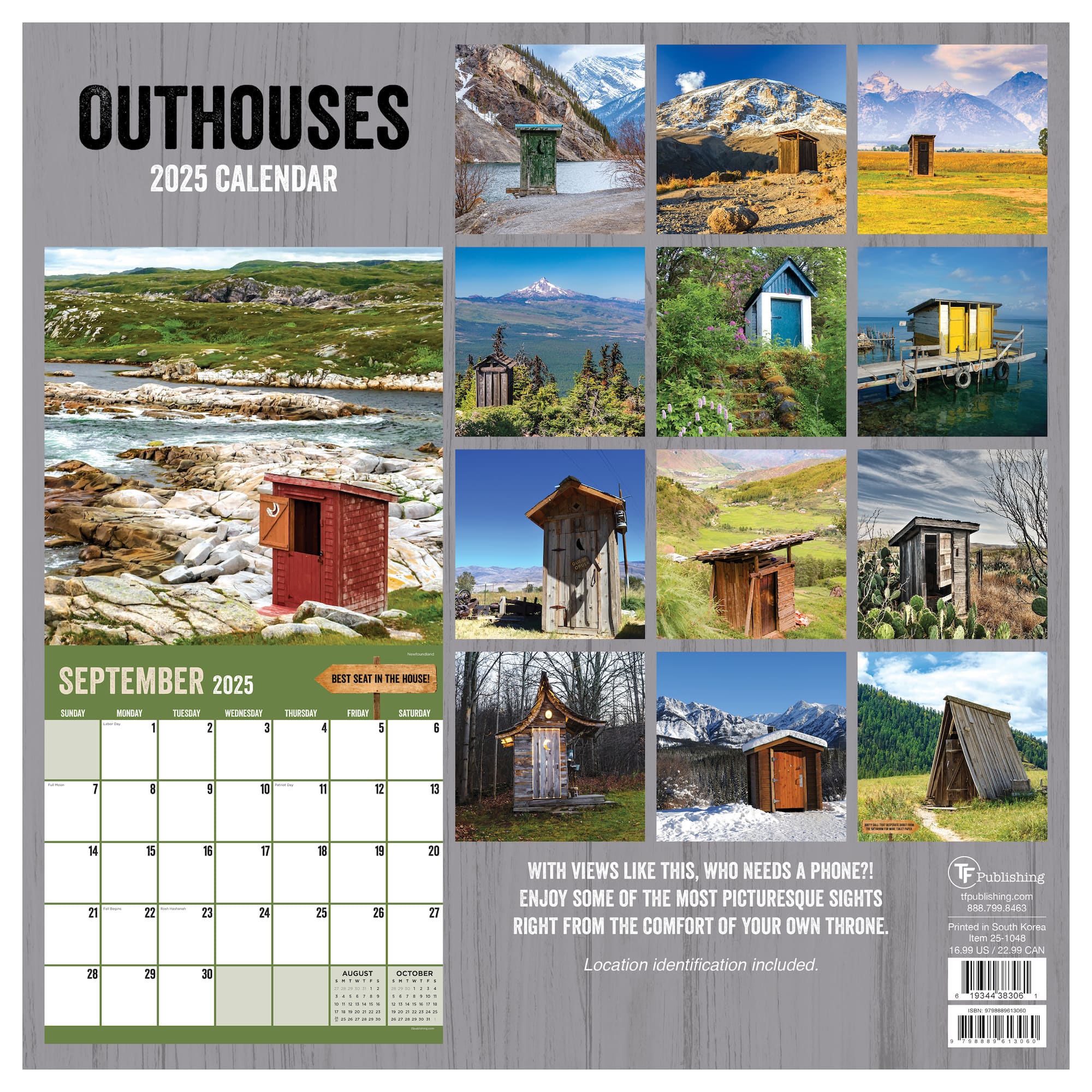 TF Publishing 2025 Outhouses Wall Calendar